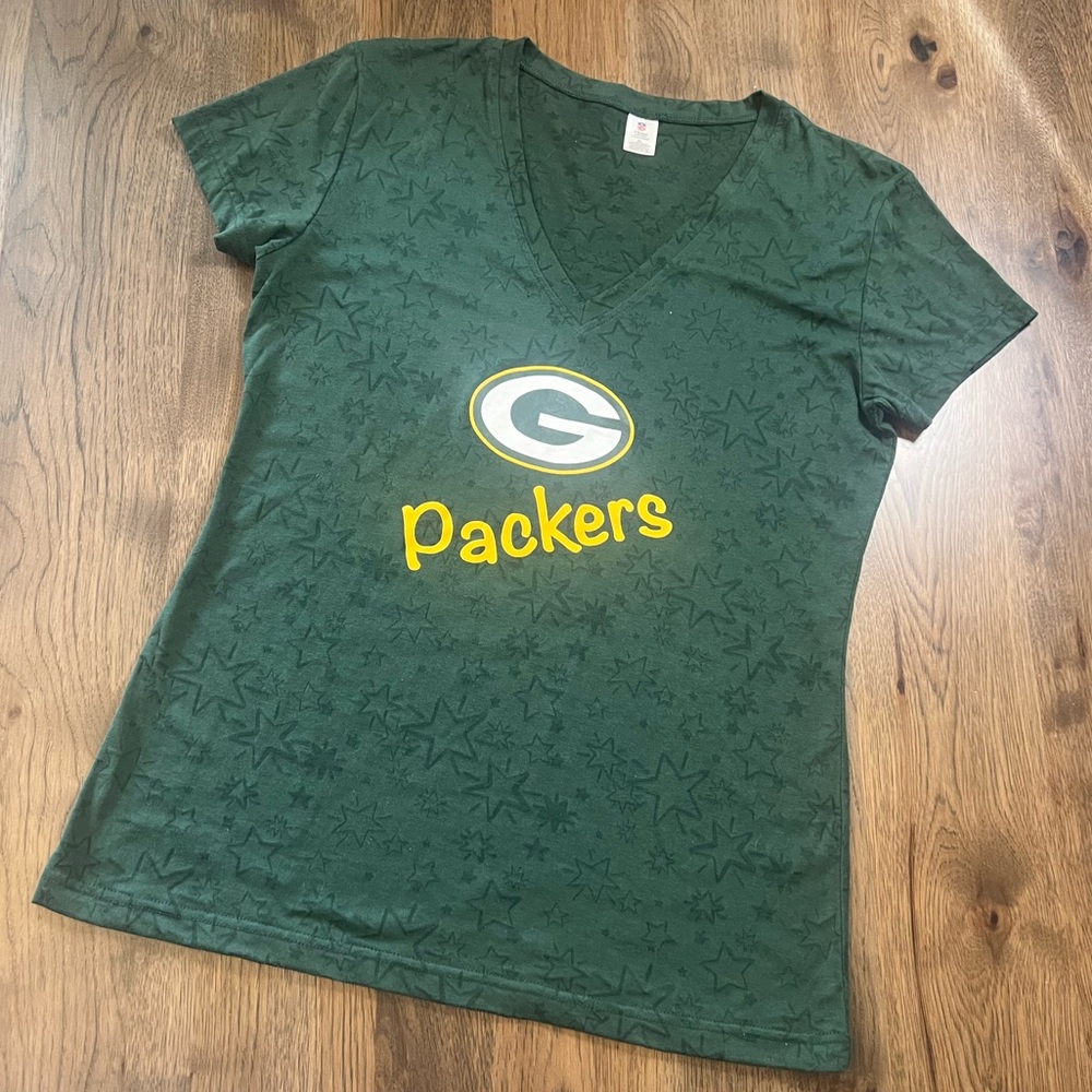 NFL Women’s Green Packers V-Neck T-Shirt XL